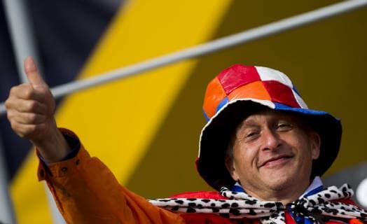 Sport Bilder des Tages 6th June 2019, St& xe1;dio D Afonso Henriques, Guimar& xe3;es, Portugal; UEFA Nations league Football semi-final, Netherlands versus England; The fans of Netherland supporting their team  ActionPlus12141542 NikolaxKrstic