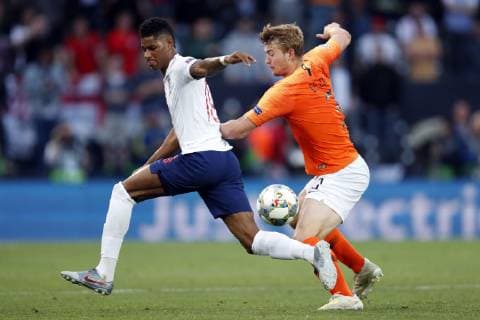 (l-r) Marcus Rashford of England, Matthijs de Ligt of Holland during the UEFA Nations League semi final match between The Netherlands and England at Estadio D. Afonso Henriques on June 06, 2019 in Guimaraes, Portugal UEFA Nations League 2018 2019 xVIxVIxImagesx xMauricexvanxSteenxIVx 14675074