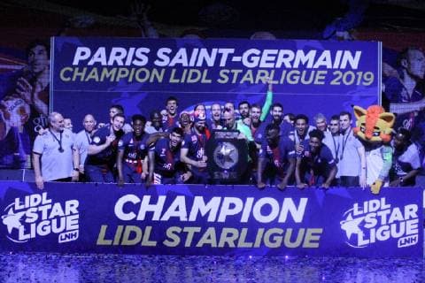 PSG Champion HANDBALL : Lidl Starligue - 26eme journee - Paris Saint-Germain HB vs Cesson-Rennes Metropole HB - 06 06 2019 KevinDomas Panoramic 