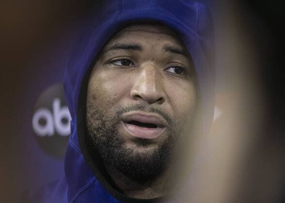June 6, 2019 - Oakland, California, United States of America - DeMarcus Cousins of the Golden State Warriors during media availability as part of the 2019 NBA, Basketball Herren, USA Finals on June 6, 2019 at ORACLE Arena in Oakland, California. . JAVIER ROJAS PI Media Availability - 2019 NBA Finals - ZUMAp124 20190606_zaa_p124_019 Copyright: xJavierxRojas Pix