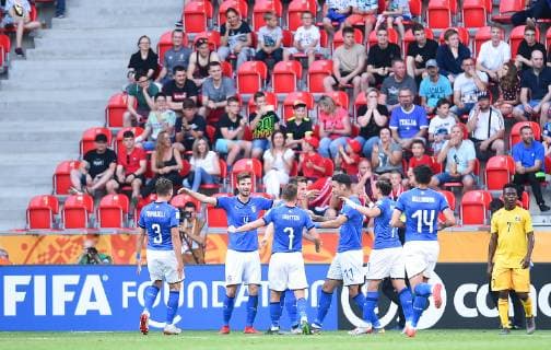 Fußball, U20 WM, Italien - Mali 2019.06.07 Tychy Pilka nozna Mistrzostwa Swiata U-20 Polska 2019 Wlochy - Mali N z Andrea Pinamonti Foto Lukasz Sobala Press Focus 2019.06.07 Tychy Football 2019 FIFA U-20 World Cup Poland Italy and Mali Andrea Pinamonti Credit: Lukasz Sobala Press Focus NEWSPIX.PL --- Newspix.pl  20190607PF_LS010