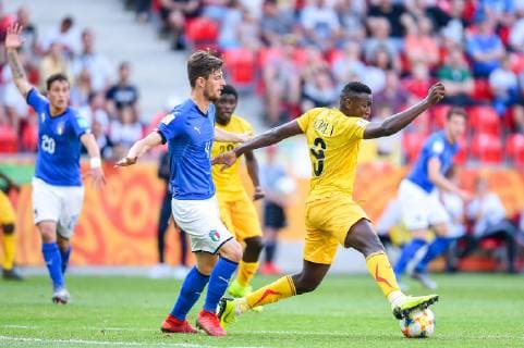 Fußball, U20 WM, Italien - Mali 2019.06.07 Tychy Pilka nozna Mistrzostwa Swiata U-20 Polska 2019 Wlochy - Mali N z Matteo Gabbia, Ibrahima Kone Foto Lukasz Sobala Press Focus 2019.06.07 Tychy Football 2019 FIFA U-20 World Cup Poland Italy and Mali Matteo Gabbia, Ibrahima Kone Credit: Lukasz Sobala Press Focus NEWSPIX.PL --- Newspix.pl  20190607PF_LS013