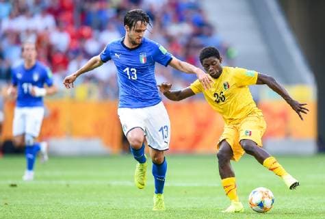 Fußball, U20 WM, Italien - Mali 2019.06.07 Tychy Pilka nozna Mistrzostwa Swiata U-20 Polska 2019 Wlochy - Mali N z Gabriele Gori, Sekou Koita Foto Lukasz Sobala Press Focus 2019.06.07 Tychy Football 2019 FIFA U-20 World Cup Poland Italy and Mali Gabriele Gori, Sekou Koita Credit: Lukasz Sobala Press Focus NEWSPIX.PL --- Newspix.pl  20190607PF_LS029