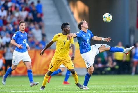 Fußball, U20 WM, Italien - Mali 2019.06.07 Tychy Pilka nozna Mistrzostwa Swiata U-20 Polska 2019 Wlochy - Mali N z Hadji Drame of Mali, Luca Pellegrini Foto Lukasz Sobala Press Focus 2019.06.07 Tychy Football 2019 FIFA U-20 World Cup Poland Italy and Mali Hadji Drame of Mali, Luca Pellegrini Credit: Lukasz Sobala Press Focus NEWSPIX.PL --- Newspix.pl  20190607PF_LS056