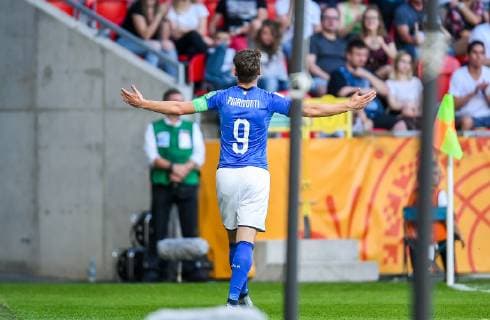 2019.06.07 Tychy Pilka nozna Mistrzostwa Swiata U-20 Polska 2019 Wlochy - Mali N z Andrea Pinamonti Foto Lukasz Sobala Press Focus 2019.06.07 Tychy Football 2019 FIFA U-20 World Cup Poland Italy and Mali Andrea Pinamonti Credit: Lukasz Sobala Press Focus NEWSPIX.PL --- Newspix.pl  20190607PF_LS060