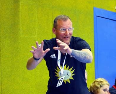 Coach Heidmar Felixson in his last match for Lübbecke Handball 2 League 2018 19 EHV Aue TuS Nettelstedt Lübbecke at 8 6 2019 EHV Aue TuS Nettelstedt Lübbecke