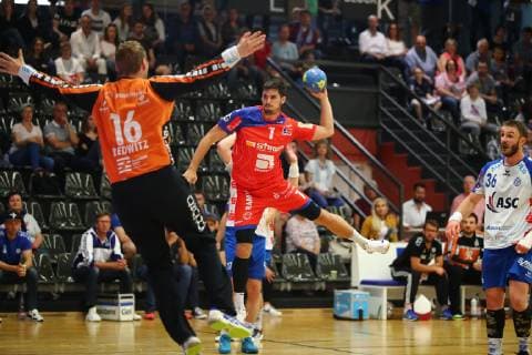 Goalscoring by Jannik Hausmann Balingen TV Grosswallstadt vs HBW Balingen Weilstetten, Handball, 2 Bundesliga, 08 06 2019 TV Grosswallstadt vs HBW Balingen Weilstetten, Handball, 2 Bundesliga, 08 06 2019 Elsenfeld Copyright: xWeissx Eibner-Pressefotox EP_rws