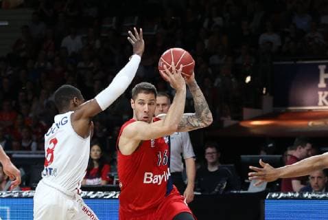 l r in duel, action, with Josh Young 8 SC Rasta Vechta and Stefan Jovic 16 FC Bayern Basketball , FC Bayern Basketball vs SC Rasta Vechta, Basketball, BBL, Playoffs, semi-final 08 06 2019 Munich Bayern Germany Copyright: xkolbert-press ChristianxKolbertx
