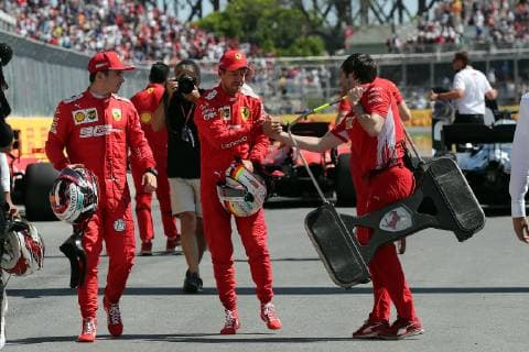 Photo4 LaPresse 07 06 2019 Montreal, Canada Grand Prix Formula One Canada 2019 In the pic: Sebastian Vettel (GER) Scuderia Ferrari SF90 and Charles Leclerc (MON) Scuderia Ferrari SF90  Copyright: xPhoto4 LaPressex