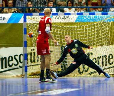Goalkeeper Joel Birlehm in his last game for Lübbecke Handball 2 League 2018 19 EHV Aue TuS Nettelstedt Lübbecke 28 27 on 8 6 2019 EHV Aue TuS Nettelstedt Lübbecke