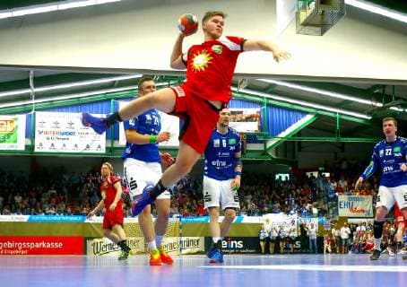 Moritz Schade Lübbecke Handball 2 League 2018 19 EHV Aue TuS Nettelstedt Lübbecke 28 27 am 8 6 2019 EHV Aue TuS Nettelstedt Lübbecke