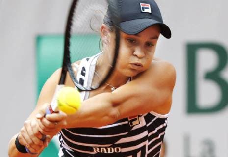Tennis: French Open Ashleigh Barty of Australia plays against Marketa Vondrousova of the Czech Republic in the women s singles final match at the French Open in Paris on June 8, 2019. Barty won 6-1, 6-3. 