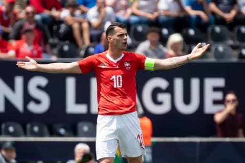 Guimaraes, Portugal, 09 06 2019, UEFA Nations League, 3rd place match, Switzerland England, granite Xhaka CHE gesticulated, gestic Defodi 01053043007 Defodi-053 DF???L REGULATIONS PROHIBIT ANY USE OF PHOTOGRAPHS AS IMAGE SEQUENCES AND OR QUASI-VIDEO.