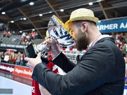 Aalborg Handball players after the victory in the mens handball final match between Aalborg Handball and GOG in Jutlander Bank Arena Aalborg, Sunday, June 9, 2019, Aalborg Jutland Denmark,  Copyright: HenningxBagger HenningxBaggerx COP101 spdk20190609-182610-L