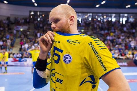 Bietigheim, Germany 09 June 2019 HBL 18 19 SG BBM Bietigheim vs VfL Gummersbach Alexander Becker Gummersbach dissatisfied disappointed disappointed down frustrated, Bietigheim Bissingen Egetrans Arena Baden Württemberg Germany