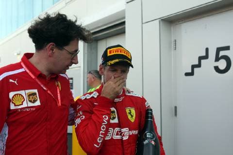 Photo4 LaPresse 09 06 2019 Montreal, Canada Grand Prix Formula One Canada 2019 In the pic: Sebastian Vettel (GER) Scuderia Ferrari SF90 and Mattia Binotto (ITA) Scuderia Ferrari Team Principal  Copyright: xPhoto4 LaPressex