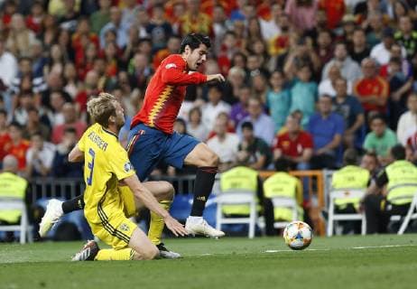 Spain s Alvaro Morata during the Qualifiers - Group B to Euro 2020 football match between Spain and Sweden on 10th June, 2019 in Madrid, Spain.  (20190610424)