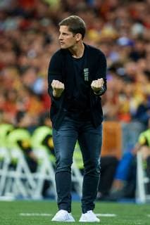 MADRID, SPAIN - JUNE 10: Robert Moreno head coach of Spain reacts during the UEFA EURO, EM, Europameisterschaft,Fussball 2020 qualifier match between Spain and Sweden at Santiago Bernabeu on June 10, 2019 in Madrid, Spain. (Photo by David Aliaga) SPO, SOC, FOI  Copyright: xDavidxAliaga