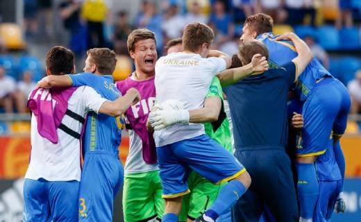 Gdynia, Poland, 11 06 2019, FIFA U 20 World Cup Poland 2019, semi-final, Ukraine Italy, Ukraine final cheer Defodi 01048 180955 Defodi-048