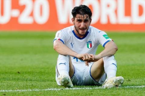 Gdynia, Poland, 11 06 2019, FIFA U 20 World Cup Poland 2019, semi-final, Ukraine Italy, Roberto Alberico ITA disappoints Defodi 01048 180959 Defodi-048