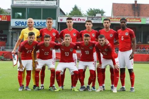 SOCCER - OEFB U21, U 21 AUT vs FRA, test match HARTBERG,AUSTRIA,11.JUN.19 - SOCCER - OEFB Under-21 international match, Länderspiel, Nationalmannschaft Austria vs France, friendly match. Image shows the team of AUT. GEPAxpictures xChristianxWalgram