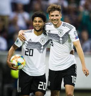 Mainz, 11 06 2019 Goal celebrations Serge Gnabry Germany , Leon Goretzka Germany Germany Estonia