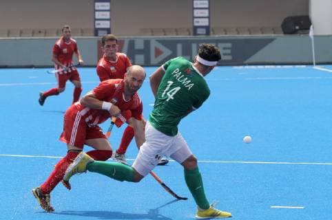 June 12, 2019 - Bhubaneswar, India - PALMA Alexander of Mexico (Green) in action during the Hockey World Series Finals 2019 7th and 8th match position match betwee Mexico and Uzbekistan at the Kalinga stadium in the eastern Indian state Odisha s capital city Bhubaneswar on 12 June 2019. Mexico won the match on 4-3 score against Uzbekistan and Uzbekistan listed in the 8th position in the tournament. Uzbekistan v Mexico - Hockey World Series Finals  - ZUMAn230 20190612_zaa_n230_034 Copyright: xStrx