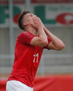 11 06 2019, Profertil Arena, Hartberg, AUT, Test match, U21, Austria vs. France, in picture Mathias Honsak AUT Mathias Honsak AUT during the International U21 Friendly Football Match between Austria and France at the Profertil Arena in Hartberg, Austria on 2019 06 11 Hartberg  EX_IES