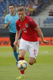 11 06 2019, Profertil Arena, Hartberg, AUT, Test match, U21, Austria vs. France, in picture Maximilian Ullmann AUT Maximilian Ullmann AUT during the International U21 Friendly Football Match between Austria and France at the Profertil Arena in Hartberg, Austria on 2019 06 11 Hartberg  EX_IES