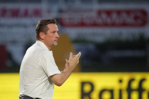 11 06 2019, Profertil Arena, Hartberg, AUT, Test match, U21, Austria vs. France, in picture Trainer Werner Gregoritsch AUT Trainer Werner Gregoritsch AUT during the International U21 Friendly Football Match between Austria and France at the Profertil Arena in Hartberg, Austria on 2019 06 11 Hartberg  EX_IES