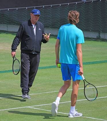 12 06 2019, ATP Tour World, MercedesCup 2019 Stuttgart, Tennis, in picture father Zverev with Alexander Zverev GER copyright Philippe Ruiz mobile 0177 29 39 408