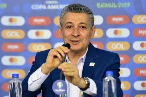 Media Briefing Copa América SÃO PAULO, SP - 12.06.2019: MEDIA BRIEFING COPA AMÉRICA - The local organizing committee and CONMEBOL held Media Briefing on Copa América at the Morumbi Stadium, venue of the 2019 Copa América in Sao Paulo, on Wednesday (12). In the photo Agberto Guimarães director of operations of the COL. (Photo: Roberto Casimiro Fotoarena) x1746059x  RobertoxCasimiro