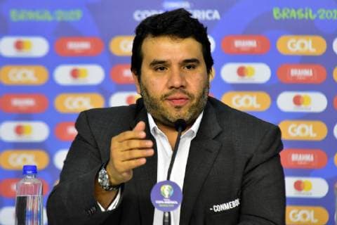 Media Briefing Copa América SÃO PAULO, SP - 12.06.2019: MEDIA BRIEFING COPA AMÉRICA - The local organizing committee and CONMEBOL held Media Briefing on Copa América at the Morumbi Stadium, venue of the 2019 Copa América in Sao Paulo, on Wednesday (12). In the photo Hugo Figueiredo director of operations of the COL. (Photo: Roberto Casimiro Fotoarena) x1746060x  RobertoxCasimiro