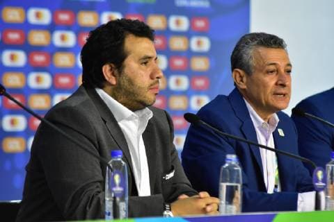 Media Briefing Copa América SÃO PAULO, SP - 12.06.2019: MEDIA BRIEFING COPA AMÉRICA - The local organizing committee and CONMEBOL held Media Briefing on Copa América at the Morumbi Stadium, venue of the 2019 Copa América in Sao Paulo, on Wednesday (12). In the photo Hugo Figueiredo and Agberto Guimarães. (Photo: Roberto Casimiro Fotoarena) x1746064x  RobertoxCasimiro