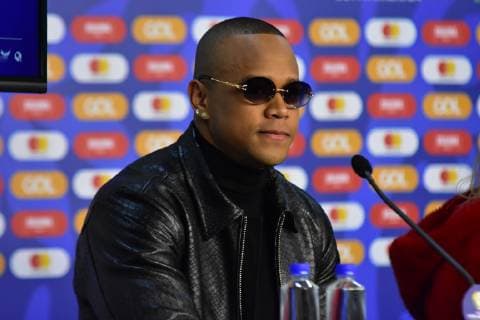 Media Briefing Copa América SÃO PAULO, SP - 12.06.2019: MEDIA BRIEFING COPA AMÉRICA - The local organizing committee and CONMEBOL held Media Briefing on Copa América at the Morumbi Stadium, venue of the 2019 Copa América in Sao Paulo, on Wednesday (12). In the photo the singer Léo Santana. (Photo: Roberto Casimiro Fotoarena) x1746111x  RobertoxCasimiro