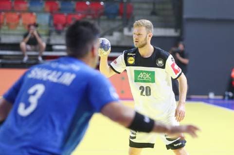 Tel Aviv Jaffa, Israel 12 06 2019, EHF EURO Qualification 2020, Round 5, Group 1, Israel Germany, Philipp Weber GER controls the ball Defodi 09 535 000291 Defodi-535