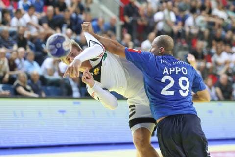 Tel Aviv Jaffa, Israel 12 06 2019, EHF EURO Qualification 2020, Round 5, Group 1, Israel Germany, Franz Semper GER controls the ball Defodi 09 535 000297 Defodi-535