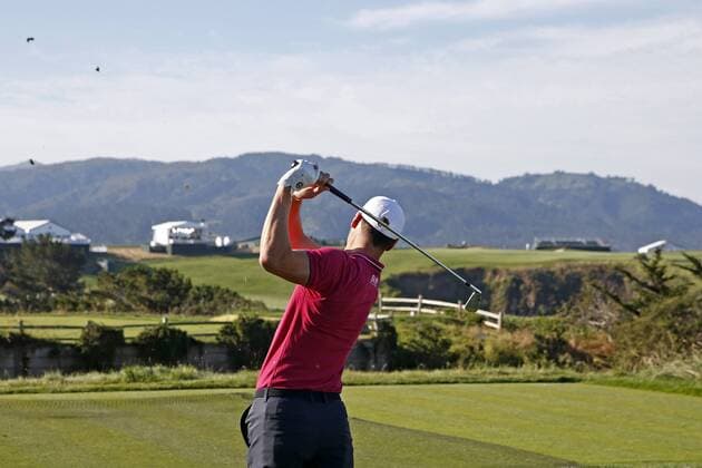 PEBBLE BEACH, CA - JUNE 11: PGA, Golf Herren golfer Martin Kaymer plays the 9th hole during a practice round for the 2019 US Open on June 11, 2019, at Pebble Beach Golf Links in Pebble Beach, CA. (Photo by Brian Spurlock Icon Sportswire) GOLF: JUN 11 PGA - US Open Practice Round Icon190611080
