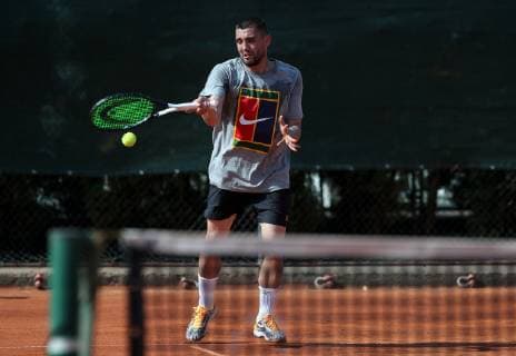 (190613) -- ZAGREB, June 13, 2019 -- Mateo Kovacic plays tennis during Gem Set Croatia, a humanitarian sports event organized by the Marin Cilic Foundation, in Zagreb, Croatia, June 12, 2019. ) (SP)CROATIA-ZAGREB-HUMANITARIAN SPORTS EVENT-GEM SET CROATIA IgorxKralj 