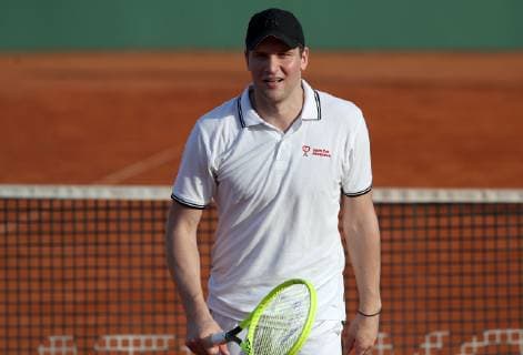 (190613) -- ZAGREB, June 13, 2019 -- Bojan Bogdanovic plays tennis during Gem Set Croatia, a humanitarian sports event organized by the Marin Cilic Foundation, in Zagreb, Croatia, June 12, 2019. ) (SP)CROATIA-ZAGREB-HUMANITARIAN SPORTS EVENT-GEM SET CROATIA IgorxKralj 