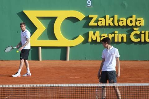 Zagreb, 12.06.2019 - Charity tournament Gem Set Hrvatska organized by the best Croatian tennis player Marin Cilic (Marin Cilic foundation). Mario Mandzukic and Patrik Jurina 