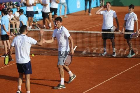 Zagreb, 12.06.2019 - Charity tournament Gem Set Hrvatska organized by the best Croatian tennis player Marin Cilic (Marin Cilic foundation). Dejan Lovren, Franko Skugor, Mario Mandzukic and Patrik Jurina 