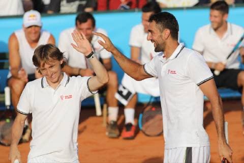Zagreb, 12.06.2019 - Charity tournament Gem Set Hrvatska organized by the best Croatian tennis player Marin Cilic (Marin Cilic foundation). Luka Modric and Marin Cilic 