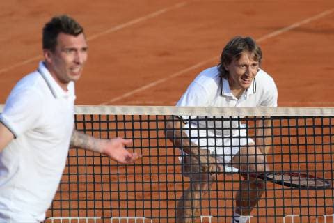 Zagreb, 12.06.2019 - Charity tournament Gem Set Hrvatska organized by the best Croatian tennis player Marin Cilic (Marin Cilic foundation). Luka Modric and Mario Mandzukic 