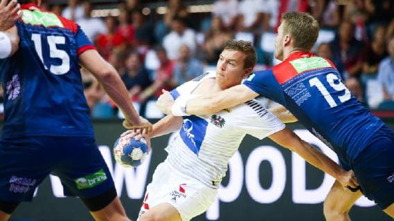 HANDBALL - EHF EC, AUT vs NOR KLAGENFURT,AUSTRIA,13.JUN.19 - HANDBALL - EHF EURO Cup, international match, Länderspiel, Nationalmannschaft Austria vs Norway. Image shows Sebastian Spendier (AUT). GEPAxpictures xDanielxGoetzhaber
