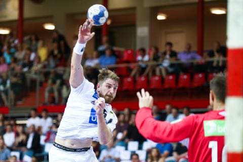HANDBALL - EHF EC, AUT vs NOR KLAGENFURT,AUSTRIA,13.JUN.19 - HANDBALL - EHF EURO Cup, international match, Länderspiel, Nationalmannschaft Austria vs Norway. Image shows Fabian Posch (AUT). GEPAxpictures xDanielxGoetzhaber