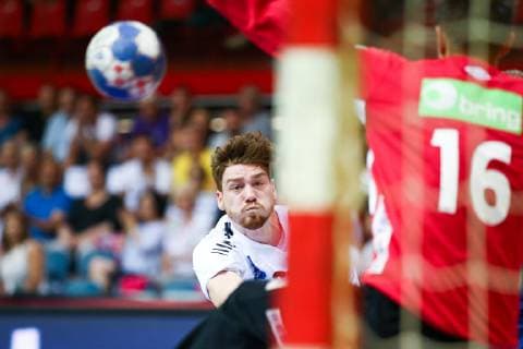 HANDBALL - EHF EC, AUT vs NOR KLAGENFURT,AUSTRIA,13.JUN.19 - HANDBALL - EHF EURO Cup, international match, Länderspiel, Nationalmannschaft Austria vs Norway. Image shows Julian Pratschner (AUT). GEPAxpictures xDanielxGoetzhaber