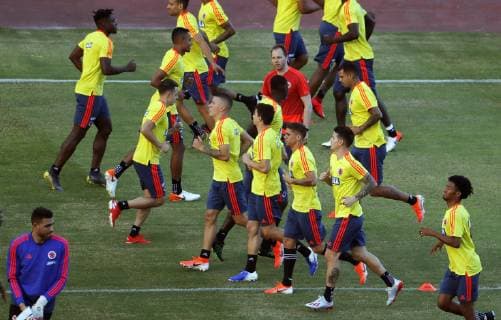 Colombia s national soccer team players participate in a training sesion at the Pituacu stadium, in Salvador, Brazil, 13 June 2019. Colombia s national soccer team training session !ACHTUNG: NUR REDAKTIONELLE NUTZUNG!  Copyright: xMauricioxDuenasxCastanedax COPAME123 20190613-636960618726889783