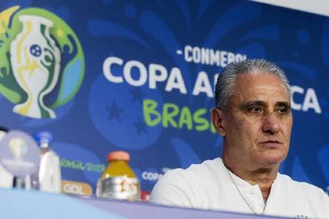 13th June 2019, Morumbi Stadium, Sao Paulo, Brazil ; The Brazilian National football team training before their Copa America game versus Bolivia on 15th June; Head coach Tite  ActionPlus12143804 L& xe9;oxPinheiro