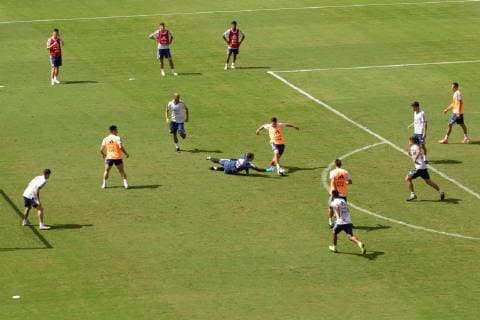 Argentina s national soccer team players participate in a training session at the Barradao stadium, in Salvador, Brazil, 14 June 2019. Argentina s national soccer team training session !ACHTUNG: NUR REDAKTIONELLE NUTZUNG!  Copyright: xJoedsonxAlvesx COPAME263 20190614-636961369150628851